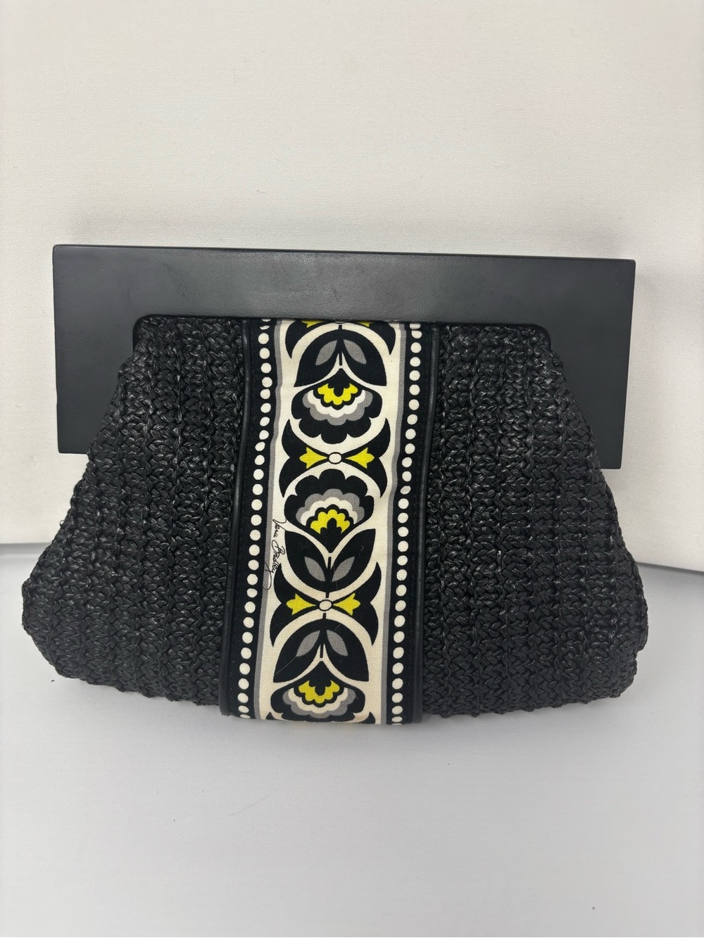 Vera Bradley Clutch purse with Decorative fabric and rafton material